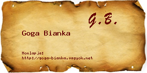 Goga Bianka névjegykártya