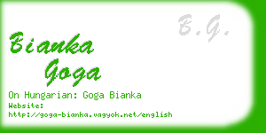 bianka goga business card